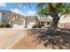 Inviting single-story home with three-car garage, desert landscaping, and a large mature tree providing shade at 51 La Fiesta St, Henderson, NV 89012