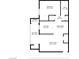 Detailed floor plan showcasing layout with living room, kitchen, bedroom, and balcony dimensions at 5185 Indian River Dr # 229, Las Vegas, NV 89103