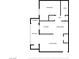 Schematic floor plan displaying room dimensions including living room, kitchen, balcony, and bedroom at 5185 Indian River Dr # 229, Las Vegas, NV 89103