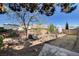 Backyard featuring gravel landscaping, perimeter fence, and trees at 804 S Mallard St, Las Vegas, NV 89107