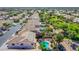 Expansive aerial view of a suburban neighborhood featuring multiple pools and well-maintained landscaping at 8321 Gorsky Ave, Las Vegas, NV 89131