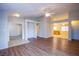 Open-concept living space featuring hardwood floors, neutral paint, and an open floor plan at , Las Vegas, NV 89130