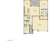 Detailed floor plan showcasing the layout of the home with a kitchen, bedrooms, and garage at 12355 Grey Dunes Ave, Las Vegas, NV 89138