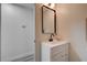 Bathroom vanity features modern fixtures and ample storage at 1450 Fern St, Pahrump, NV 89060