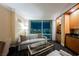 Cozy living area with sleeper sofa, floor-to-ceiling windows offering breathtaking city views at 2000 N Fashion Show Dr # 4200, Las Vegas, NV 89109
