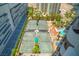 Aerial view of tennis courts and pool deck at 2877 Paradise Rd # 1806, Las Vegas, NV 89109