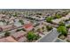 An aerial view highlighting property address in a residential neighborhood with mature landscaping at 3217 Palladio Ave, North Las Vegas, NV 89031
