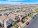 Aerial view of a neighborhood showcasing well-maintained homes, landscaping, and convenient street parking at 358 Badinerie St, Henderson, NV 89011