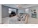 Comfortable living room has modern decor and a large television at 358 Badinerie St, Henderson, NV 89011