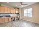 Built-in office space featuring cabinets, granite counters, and open workspace at 3636 Chelsea Gardens Dr, Las Vegas, NV 89135