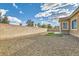 Backyard features low-maintenance gravel, artificial grass, and a tall perimeter wall at 5790 Douglas Everett St, Las Vegas, NV 89120