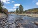 Flowing creek with rocky banks surrounded by towering trees, creating a serene nature scene at 660 E Aspen Meadow Dr, Mammoth Creek, UT 84735