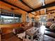 Open-concept living space with a scenic view, comfortable seating, and rustic accents at 660 E Aspen Meadow Dr, Mammoth Creek, UT 84735
