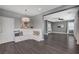 Spacious living area with custom bench seating and easy access to the kitchen and backyard at 8039 Baldy Mountain Ave, Las Vegas, NV 89131