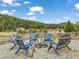 Cozy outdoor seating around a fire pit area with scenic forest views at 855 E Ponderosa Rd, Mammoth Creek, UT 84735