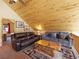 Upstairs living room showcasing rustic decor, comfortable seating, and wood-paneled ceiling at 855 E Ponderosa Rd, Mammoth Creek, UT 84735