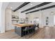 Modern kitchen with a large center island, light wood floors, and updated stainless steel appliances at 940 Viscanio Pl, Las Vegas, NV 89138