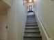 Carpeted staircase with white handrail and decorative accents at 10360 Lettuce Leaf St, Las Vegas, NV 89183