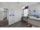 Bright bedroom offers ample storage with a closet, a bunk bed and a view to the outdoors at 12311 Middle Creek St, Las Vegas, NV 89138