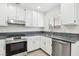 Modern kitchen features stainless steel appliances, granite countertops and lots of natural light at 3132 Centavo Dr, Las Vegas, NV 89117