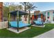 Enjoy the privacy of these cabanas, an inviting space for relaxation in the community's outdoor area at 353 E Bonneville Ave # 632, Las Vegas, NV 89101