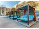 Lounge poolside in the community cabanas, offering a private and stylish outdoor retreat for residents at 353 E Bonneville Ave # 632, Las Vegas, NV 89101