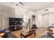 Spacious living room featuring hardwood floors and concrete walls at 353 E Bonneville Ave # 632, Las Vegas, NV 89101