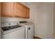 Functional laundry area with front loading Samsung washer and dryer at 9530 Redstar St, Las Vegas, NV 89123