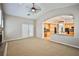The living room features a gas fireplace and is open to the kitchen, great for entertaining at 1742 Sand Storm Dr, Henderson, NV 89074