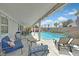 Spacious covered patio with ample seating overlooks a refreshing pool and landscaped backyard with desert flora at 2011 Mountain Sunset Ave, North Las Vegas, NV 89031