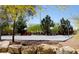Outdoor basketball court with mature trees and natural rock landscaping at 2305 W Horizon Ridge Pkwy # 3713, Henderson, NV 89052
