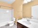 Bathroom with tiled floors, a combination bathtub and shower, and a vanity with a sink at 3032 Hartley Cove Ave, North Las Vegas, NV 89081