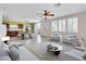 Bright living room features an open floor plan, neutral paint, and direct access to the backyard at 3032 Hartley Cove Ave, North Las Vegas, NV 89081