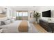 Serene main bedroom featuring a private balcony with city views and stylish furnishings at 484 Windstone Crest Ave, Las Vegas, NV 89138