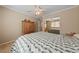 Relaxing bedroom with carpet floors, a ceiling fan, and a double bed creating a welcoming retreat at 5310 Eel River Ct, North Las Vegas, NV 89031