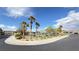 Community pool area with palm trees, lounge chairs, and a secure fence at 6247 Milford Sound St, Las Vegas, NV 89148