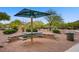 Inviting community picnic area with shaded seating, a trash receptacle, and landscaped surroundings at 8125 Turbys Treehouse Pl, Las Vegas, NV 89131