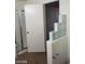 Bright bathroom featuring a shower and decorative glass blocks at 8829 Cornwall Glen Ave, Las Vegas, NV 89129