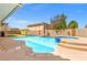Beautiful pool with attached spa, perfect for relaxation and enjoying the outdoors at 885 Violet Hill St, Las Vegas, NV 89110