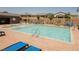 Beautiful swimming pool with clear water and ample seating for a relaxing experience at 8968 Skye Treeline St, Las Vegas, NV 89166