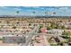 Aerial view shows home's location relative to Downtown Las Vegas, the Strip, and nearby attractions at 10709 Hunters Woods Pl, Las Vegas, NV 89134