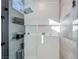 Sleek shower with modern fixtures, clean design, and recessed shelving for a spa-like experience at 10709 Hunters Woods Pl, Las Vegas, NV 89134