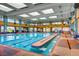 Bright indoor community swimming pool with clear lane markers, perfect for fitness and recreation at 2167 Shadow Canyon Dr, Henderson, NV 89044