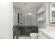 Modern bathroom featuring a walk-in shower with glass enclosure and contemporary vanity at 222 Karen Ave # 3104, Las Vegas, NV 89109