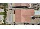 Aerial view showcases the home's tile roof, desert landscaping, and convenient location at 2256 Cordaville Dr, Henderson, NV 89044