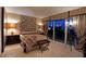 Sophisticated main bedroom with statement headboard, city views, and stylish furnishings at 2747 Paradise Rd # 1703, Las Vegas, NV 89109