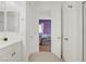 Hallway view into bedroom with purple accent wall at 390 Inflection St, Henderson, NV 89011