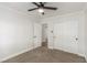 Bedroom featuring ceiling fan, and closet storage at 5588 La Sendas Ct, Las Vegas, NV 89122