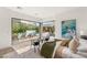 Bright bedroom with views of pool and backyard through folding glass doors at 7385 Heron Canyon Ct, Las Vegas, NV 89117