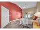 Spacious main bedroom features carpet and access to the pool at 8216 W Hammer Ln, Las Vegas, NV 89149